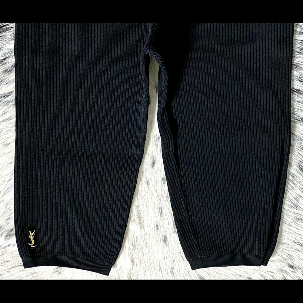 SAINT LAURENT HIGH-RISE RIB-KNIT CYCLISTE SHORTS, SZ S BLACK - Picture 7 of 16